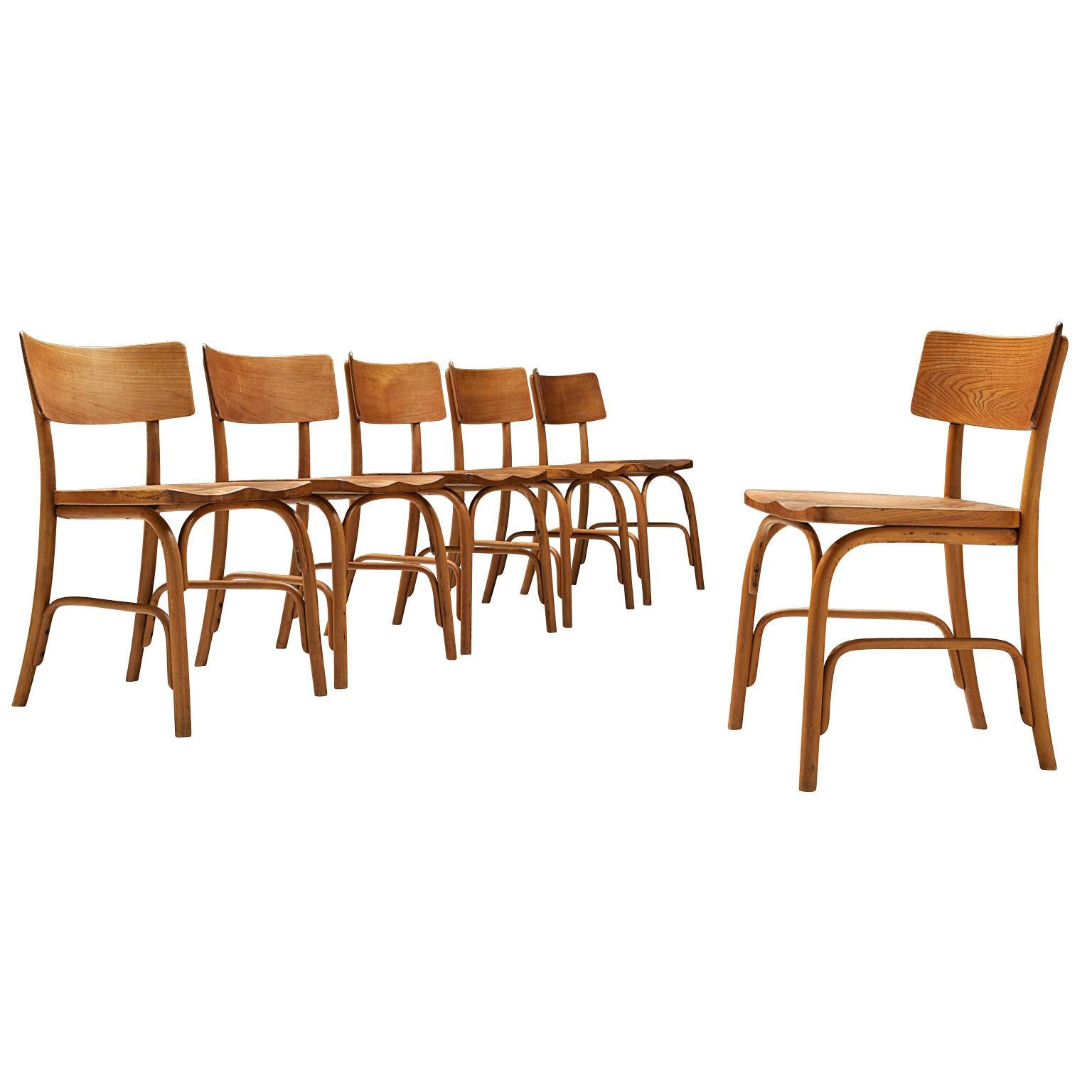 Frits Schlegel para Fritz Hansen Juego de seis sillas "Husum
