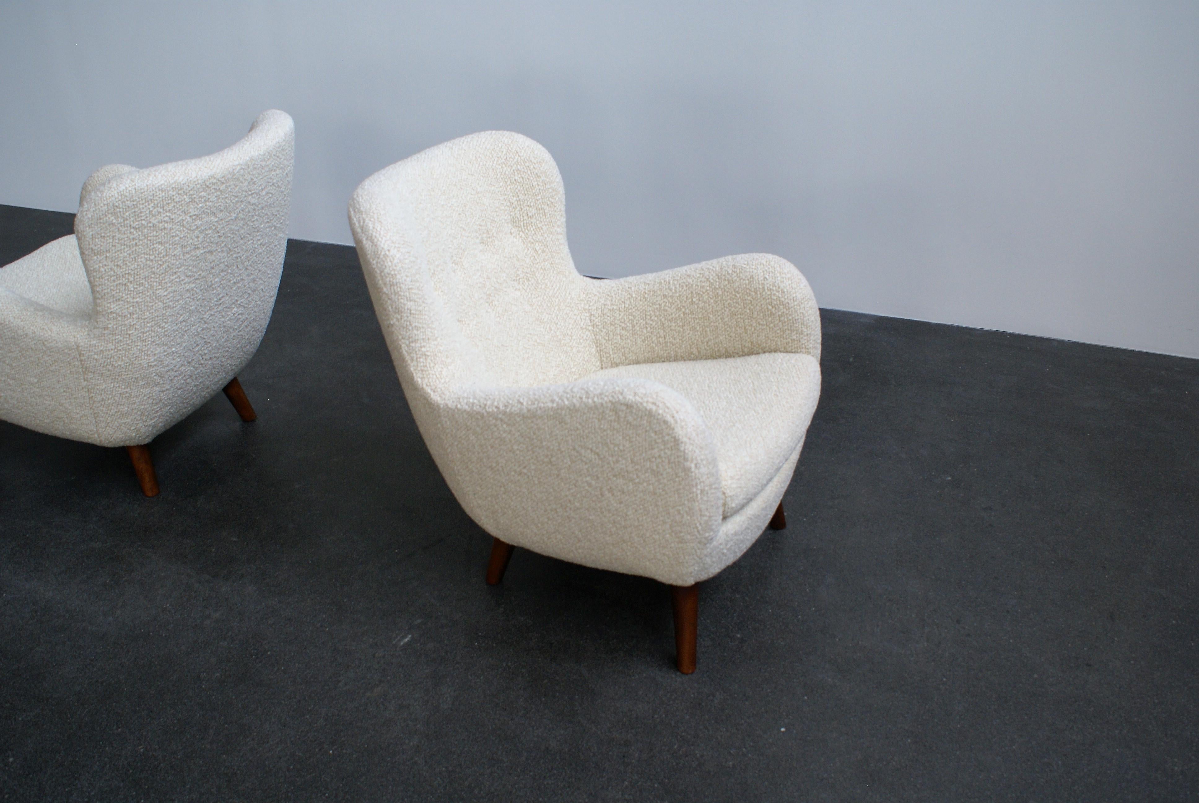 Frits Schlegel Pair of Easy Chairs, Denmark, 1940s 5