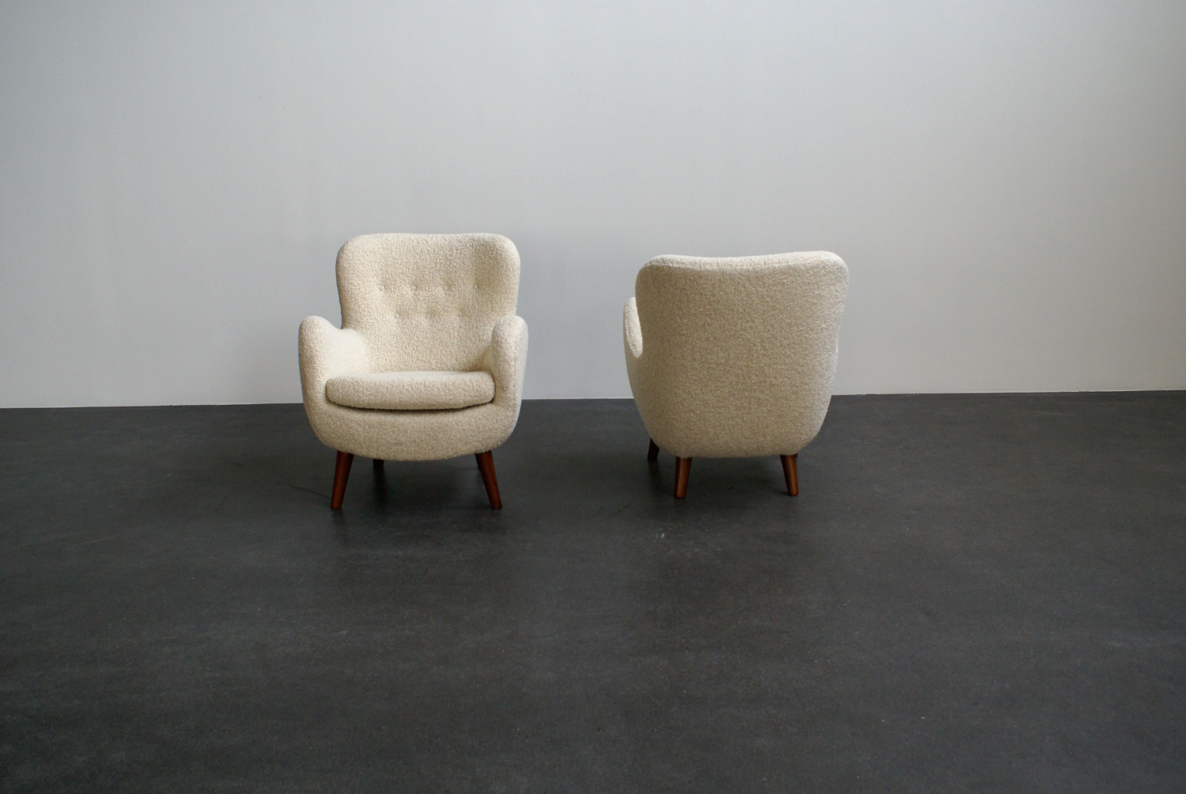 Frits Schlegel Pair of Easy Chairs, Denmark, 1940s 6