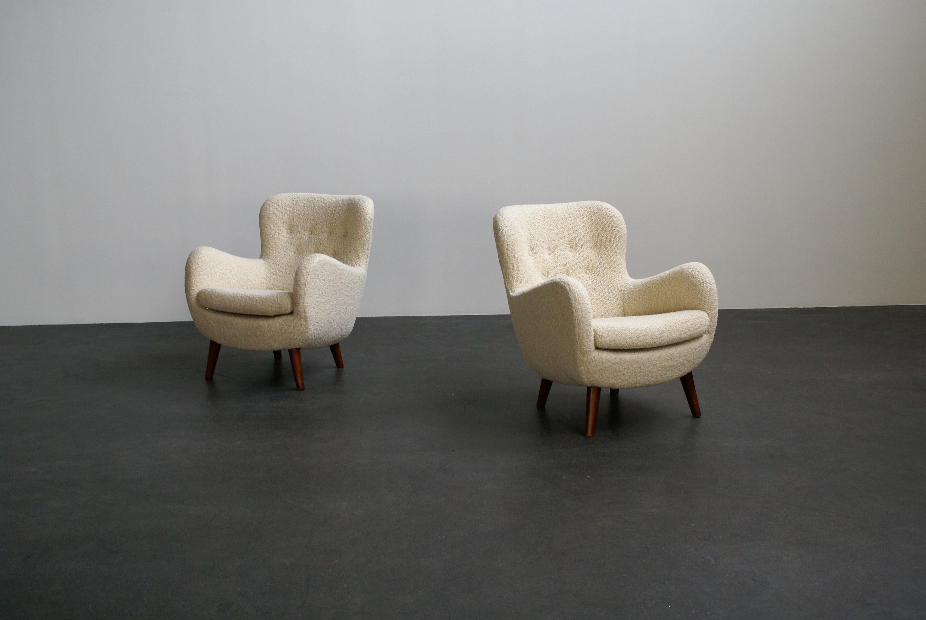 Frits Schlegel Pair of Easy Chairs, Denmark, 1940s 9