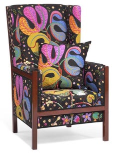 Frits Schlegel: Pair of unique Mahogany Wingback Chairs