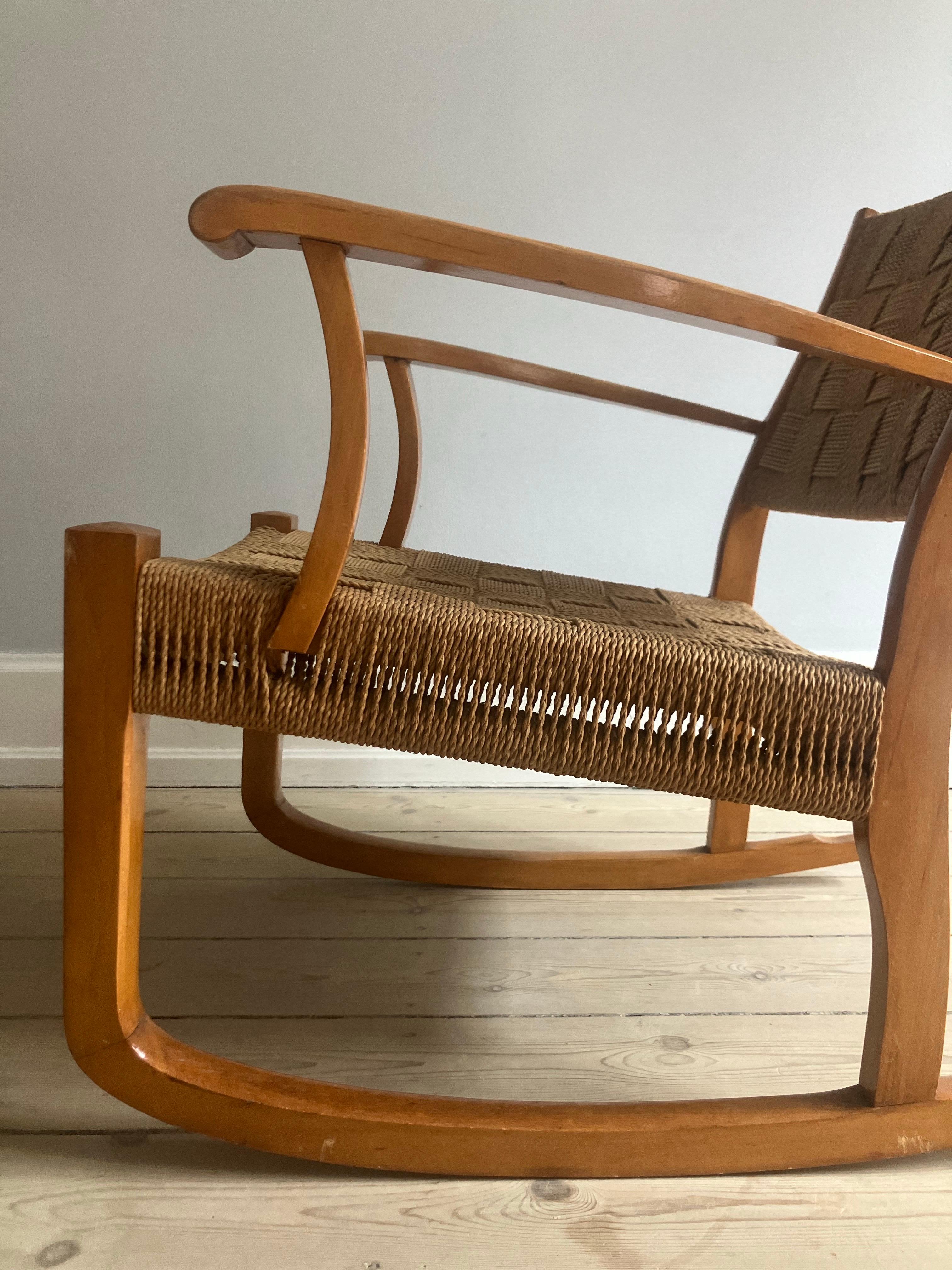 Fauteuil à bascule Frits Schlegel, par Fritz Hansen en vente 2