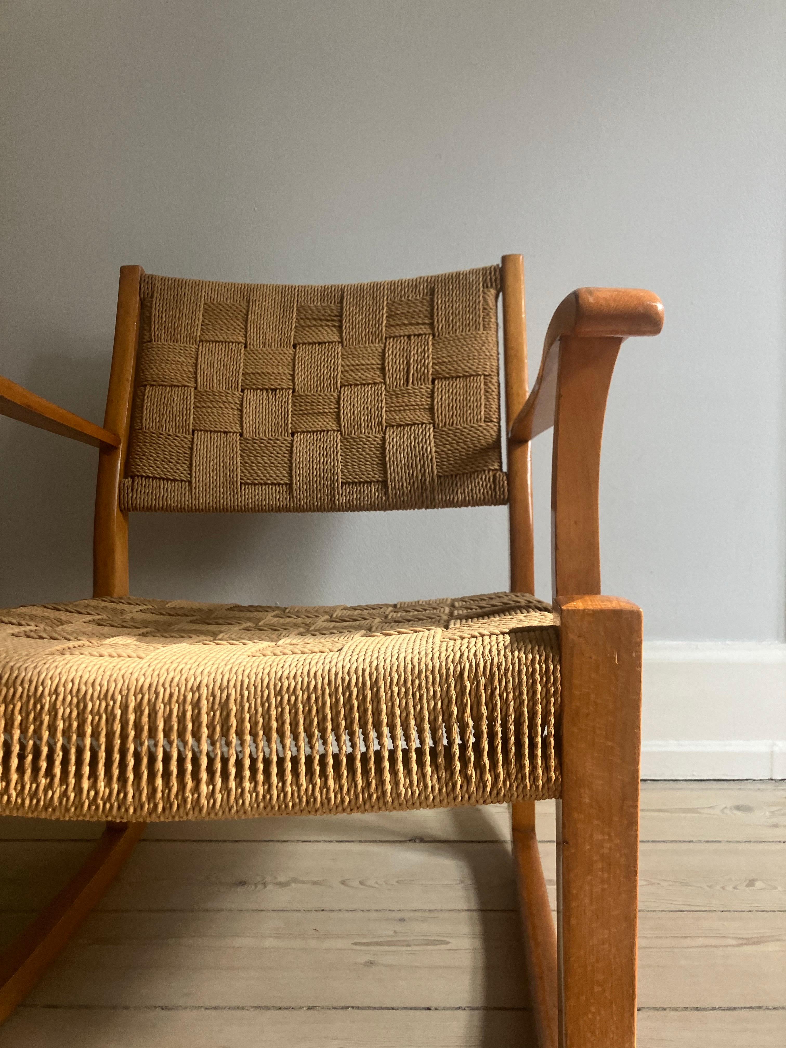 Danois Fauteuil à bascule Frits Schlegel, par Fritz Hansen en vente