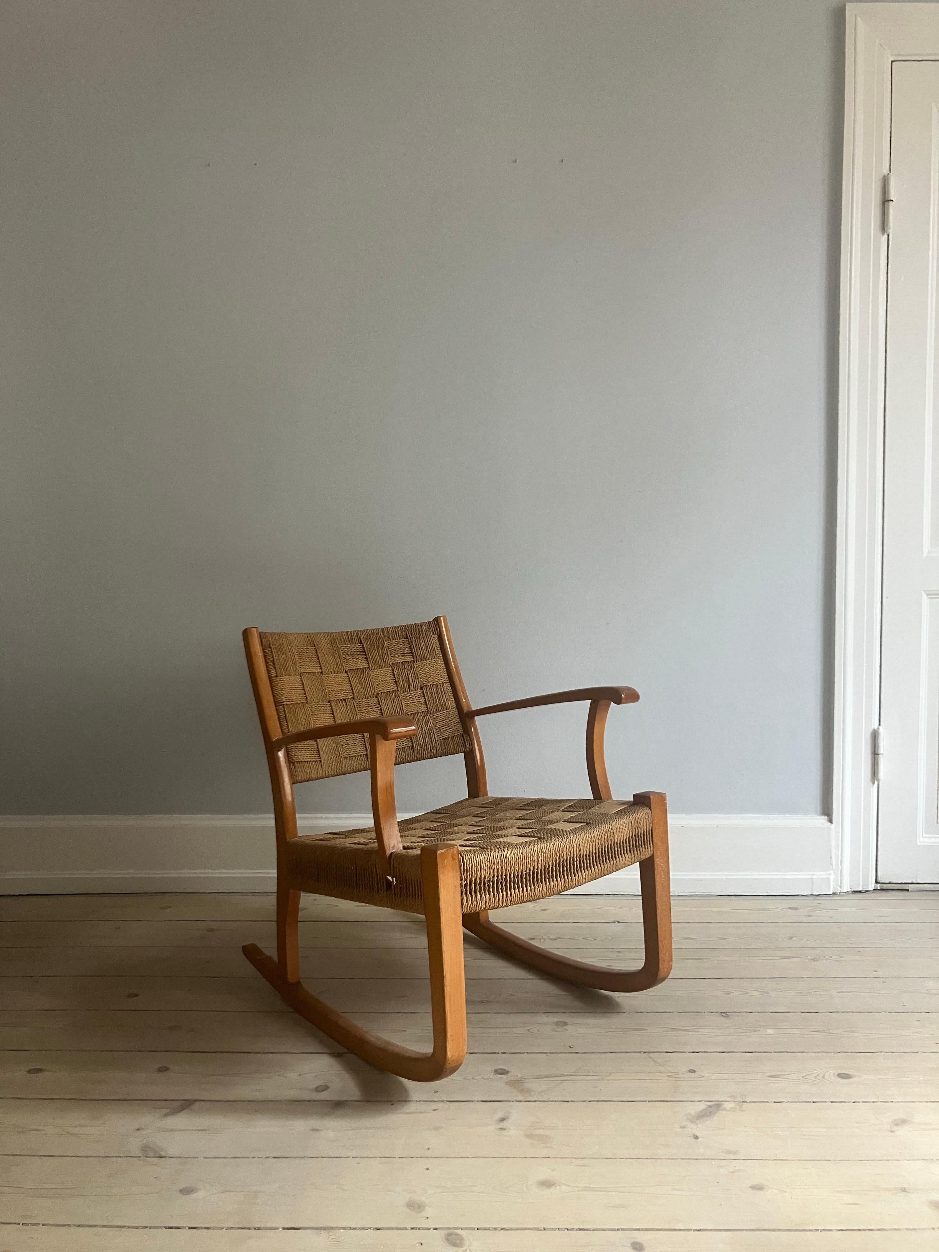 Fauteuil à bascule Frits Schlegel, par Fritz Hansen en vente 1