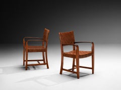 Frits Schuitema Pair of Dining Chairs in Wood and Leather