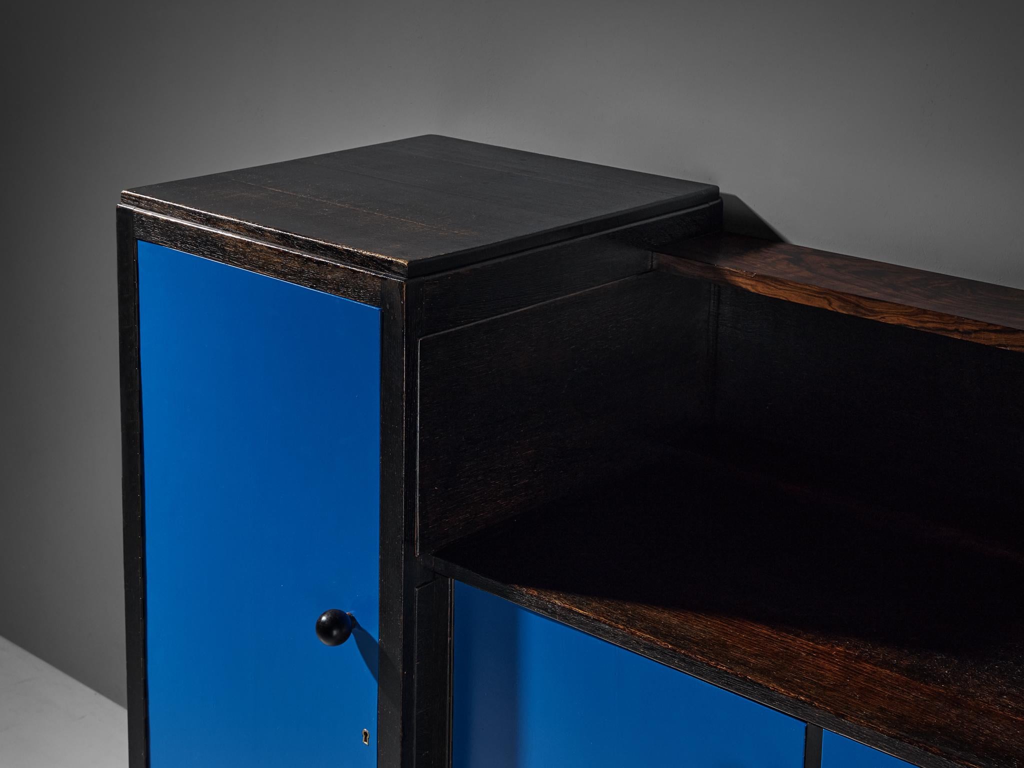 Frits Spanjaard for H. Pander & Zonen Blue Sideboard in Pau Ferro and Oak 2