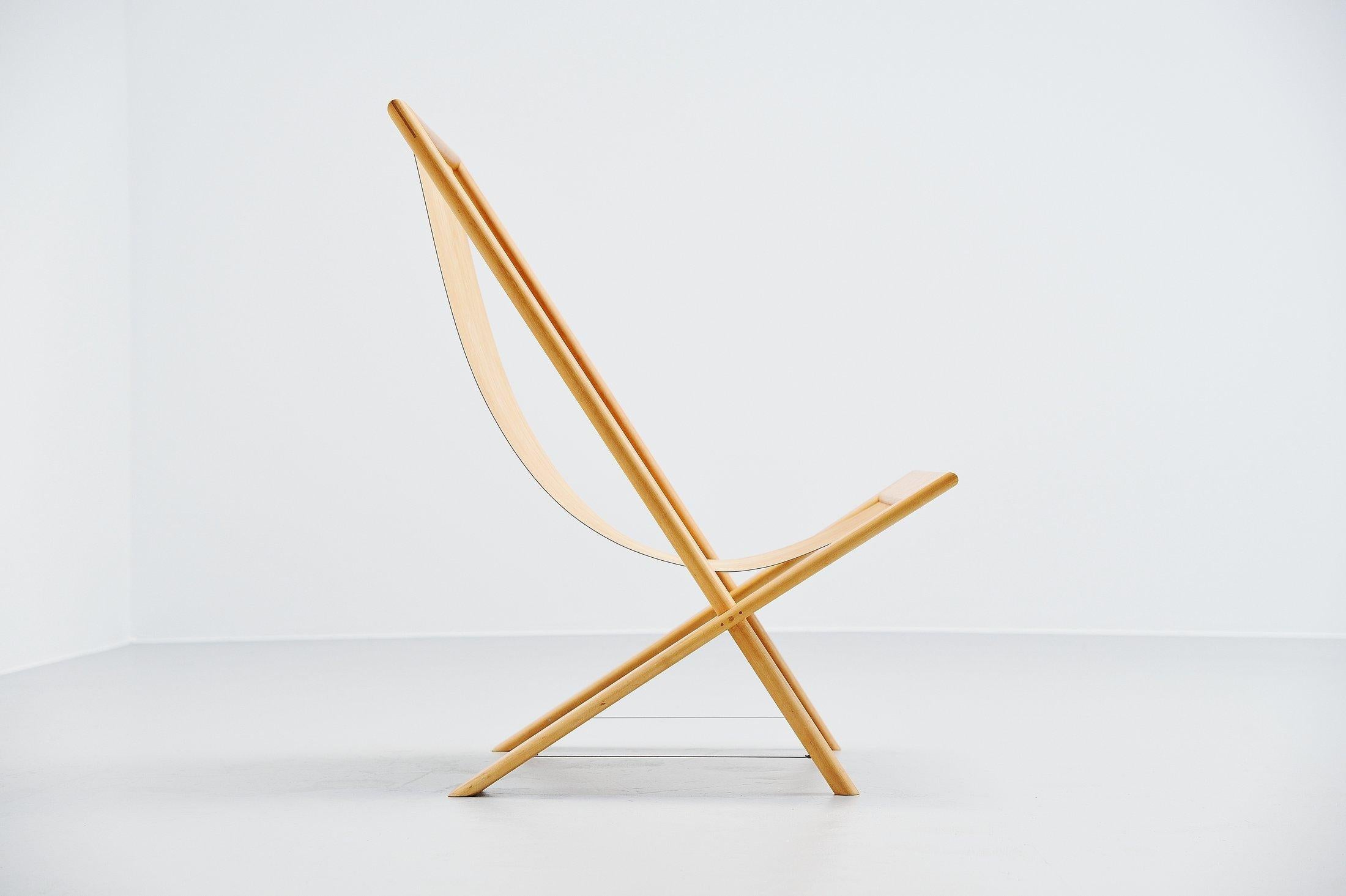 Dutch Frits Swart Unique Lounge Chair in Plywood, 1979