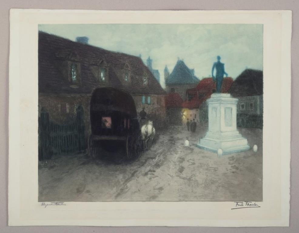 Frits Thaulow (1847-1906), a well-listed Norwegian artist.
Color lithograph of 