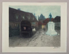 Frits Thaulow (1847-1906). Color lithograph of "Grev Wedels Plass".