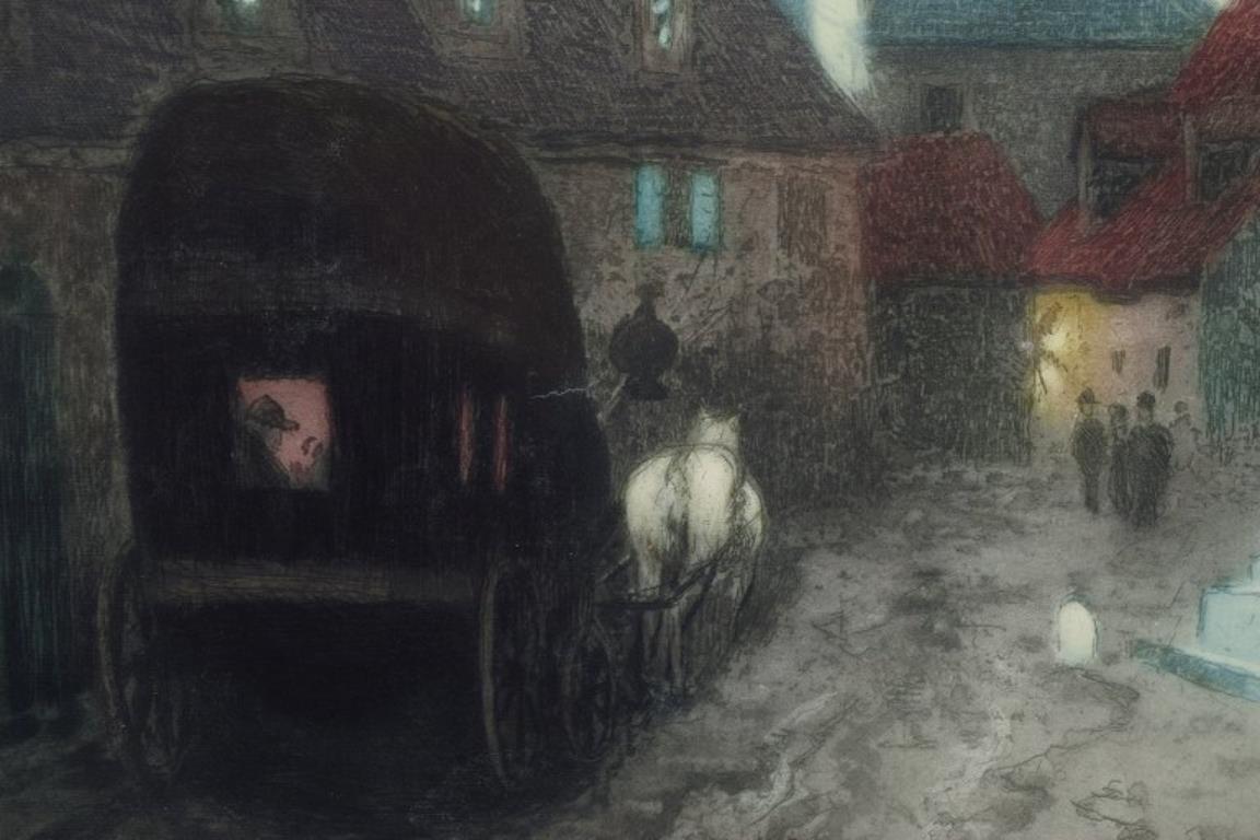 Frits Thaulow (1847-1906). Color lithograph of 