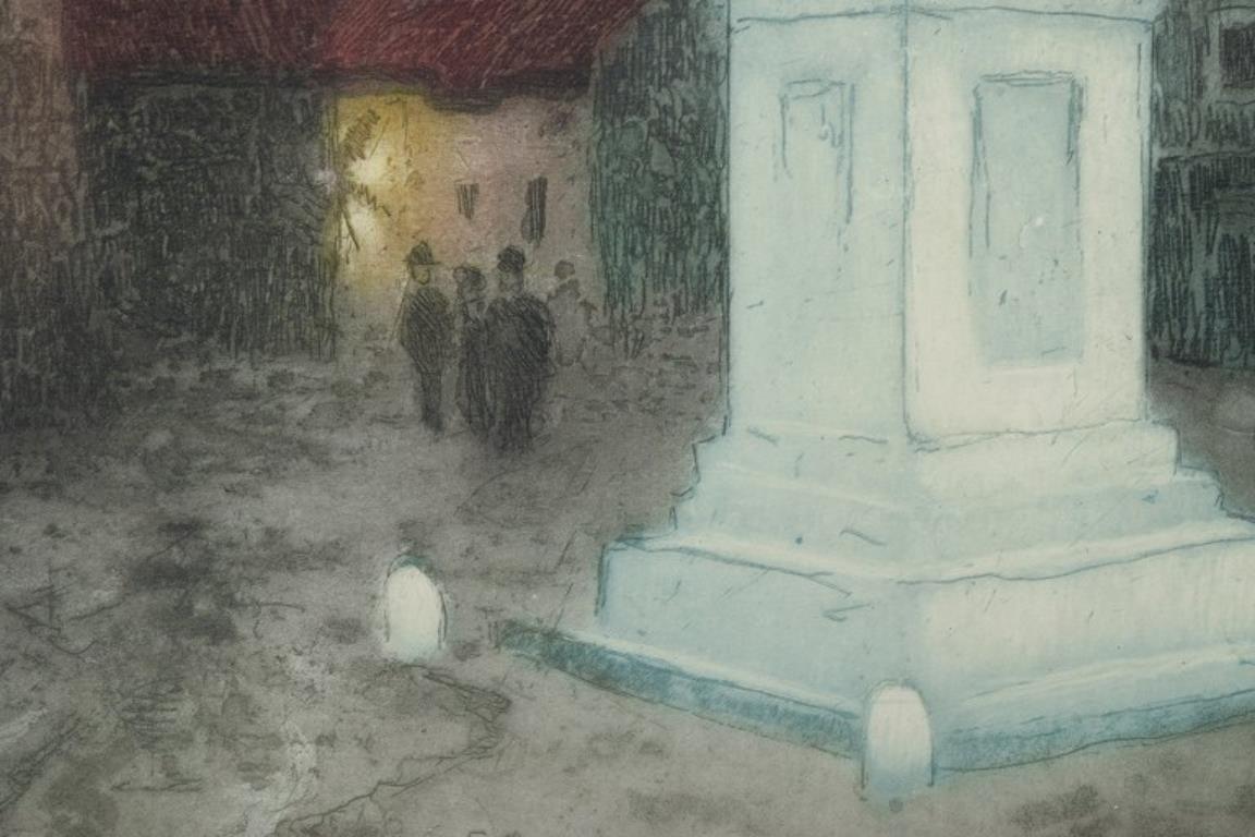 Paper Frits Thaulow (1847-1906). Color lithograph of 