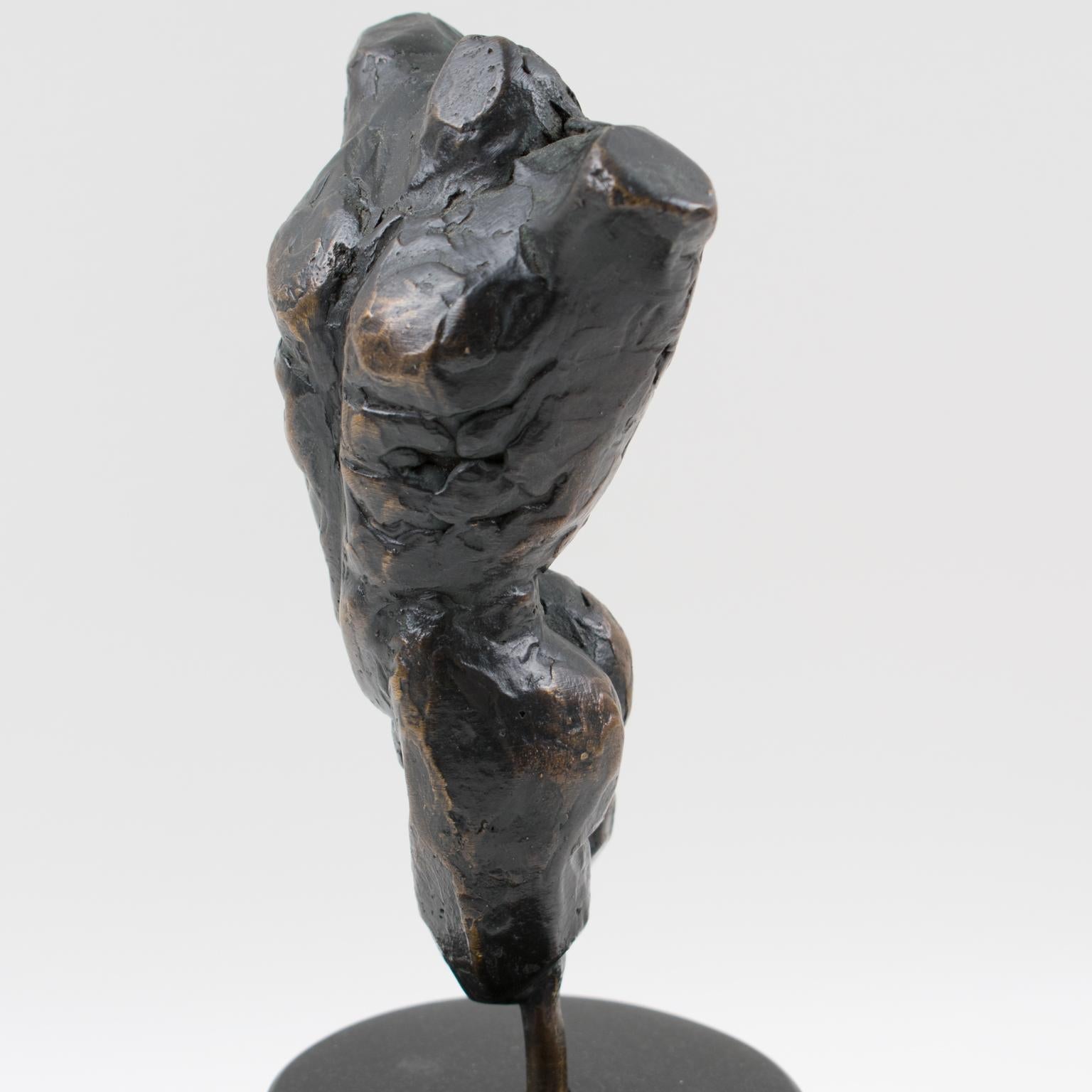 Nude Male Torso Bronze Sculpture by Frits Van Eeden 6