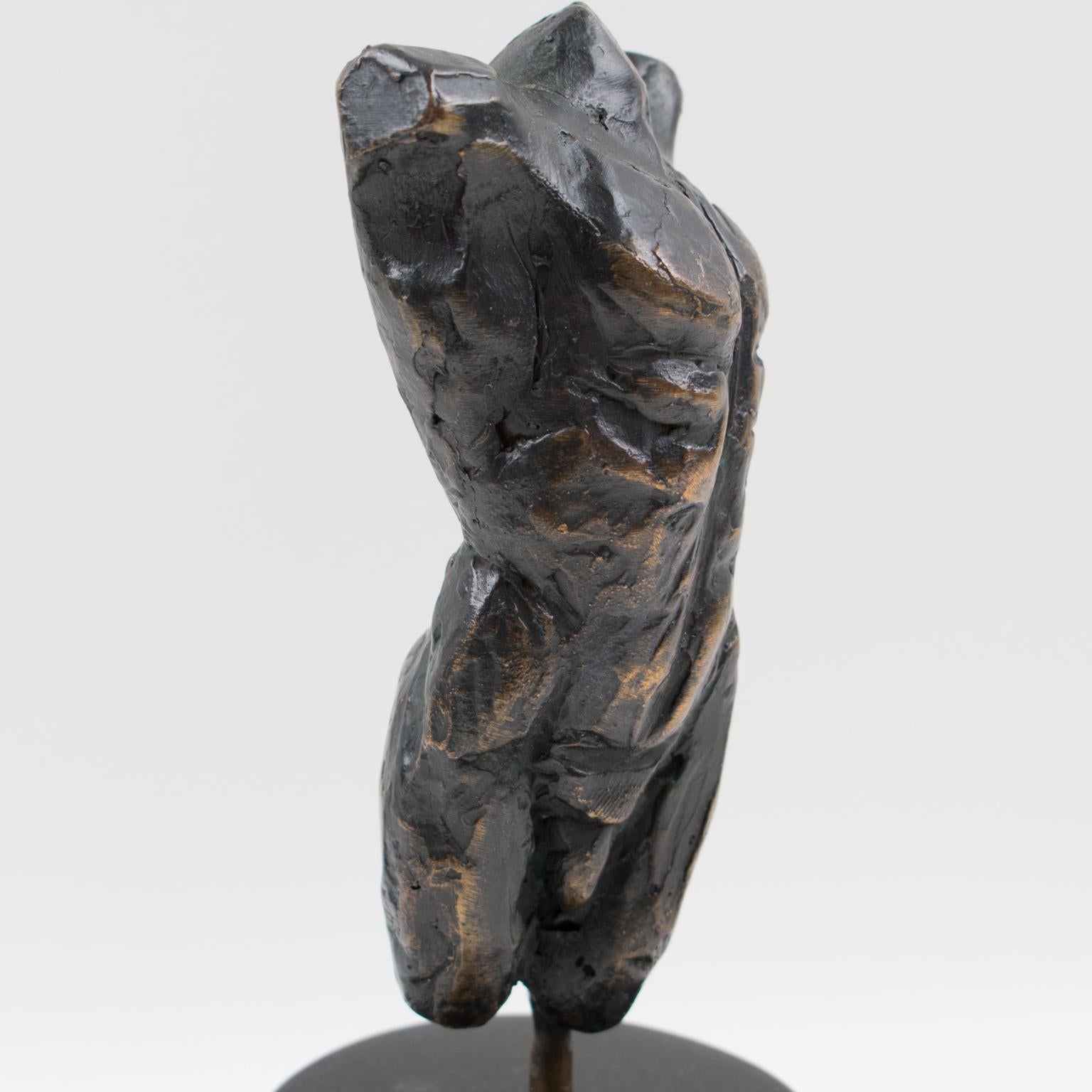 Nude Male Torso Bronze Sculpture by Frits Van Eeden 9