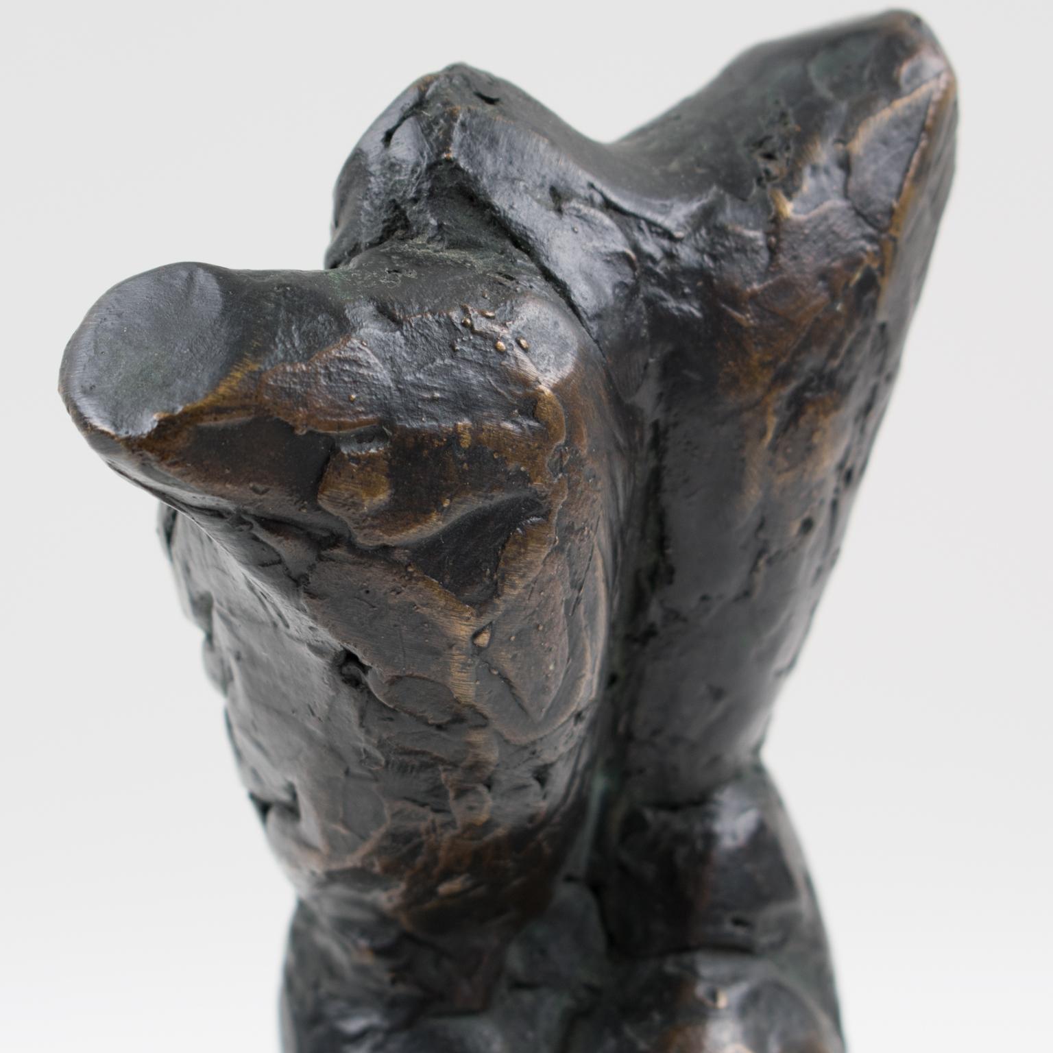 Nude Male Torso Bronze Sculpture by Frits Van Eeden 11