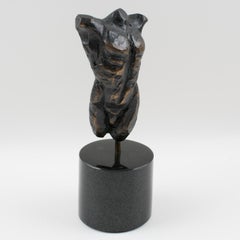 männliche Torso-Bronze-Skulptur von Frits Van Eeden