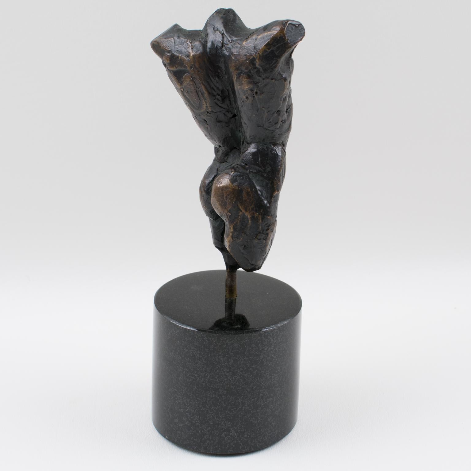 Nude Male Torso Bronze Sculpture by Frits Van Eeden 1