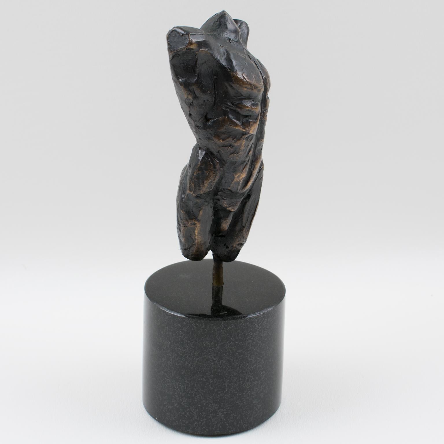 Nude Male Torso Bronze Sculpture by Frits Van Eeden 2