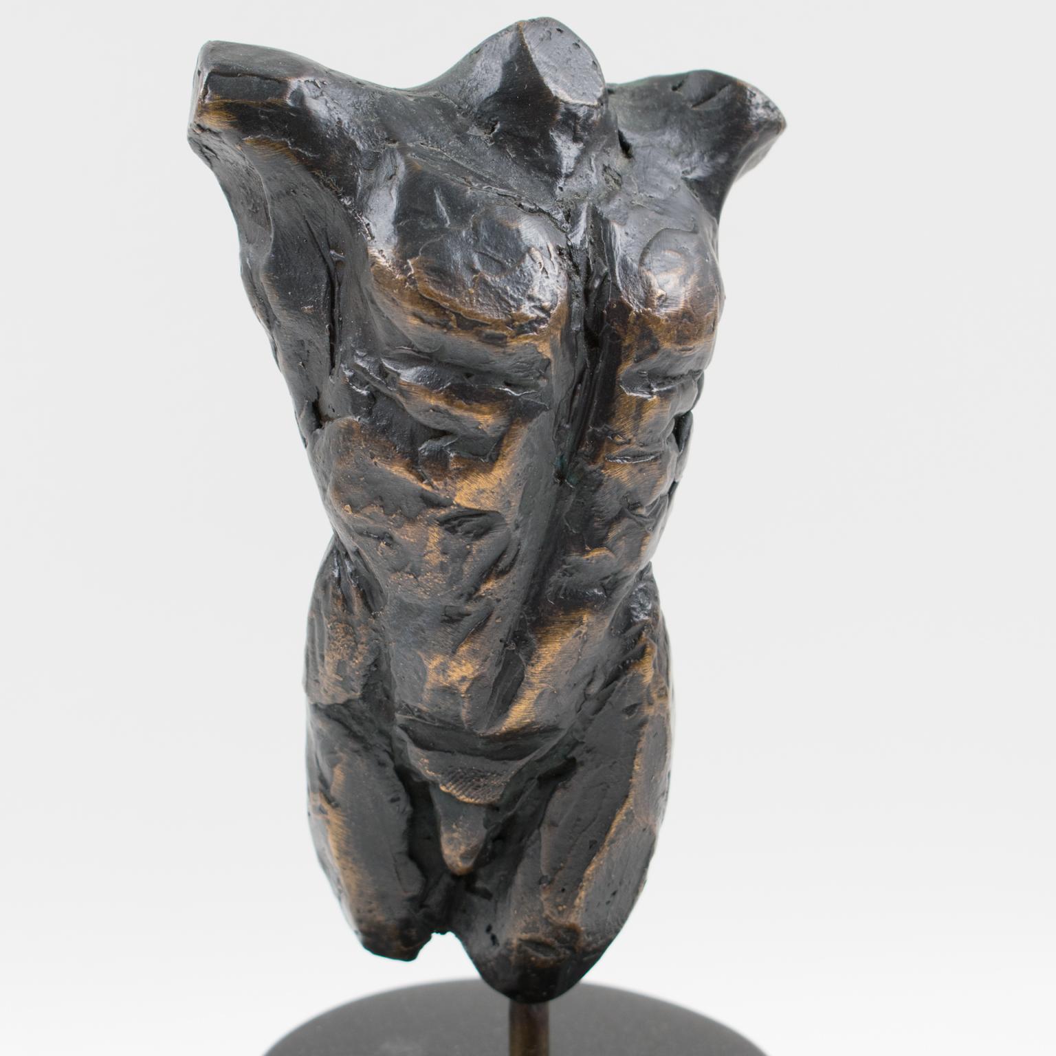 Nude Male Torso Bronze Sculpture by Frits Van Eeden 5