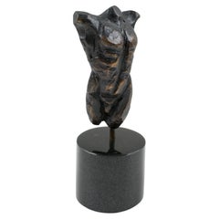 Frits Van Eeden Nude Male Torso Bronze Sculpture