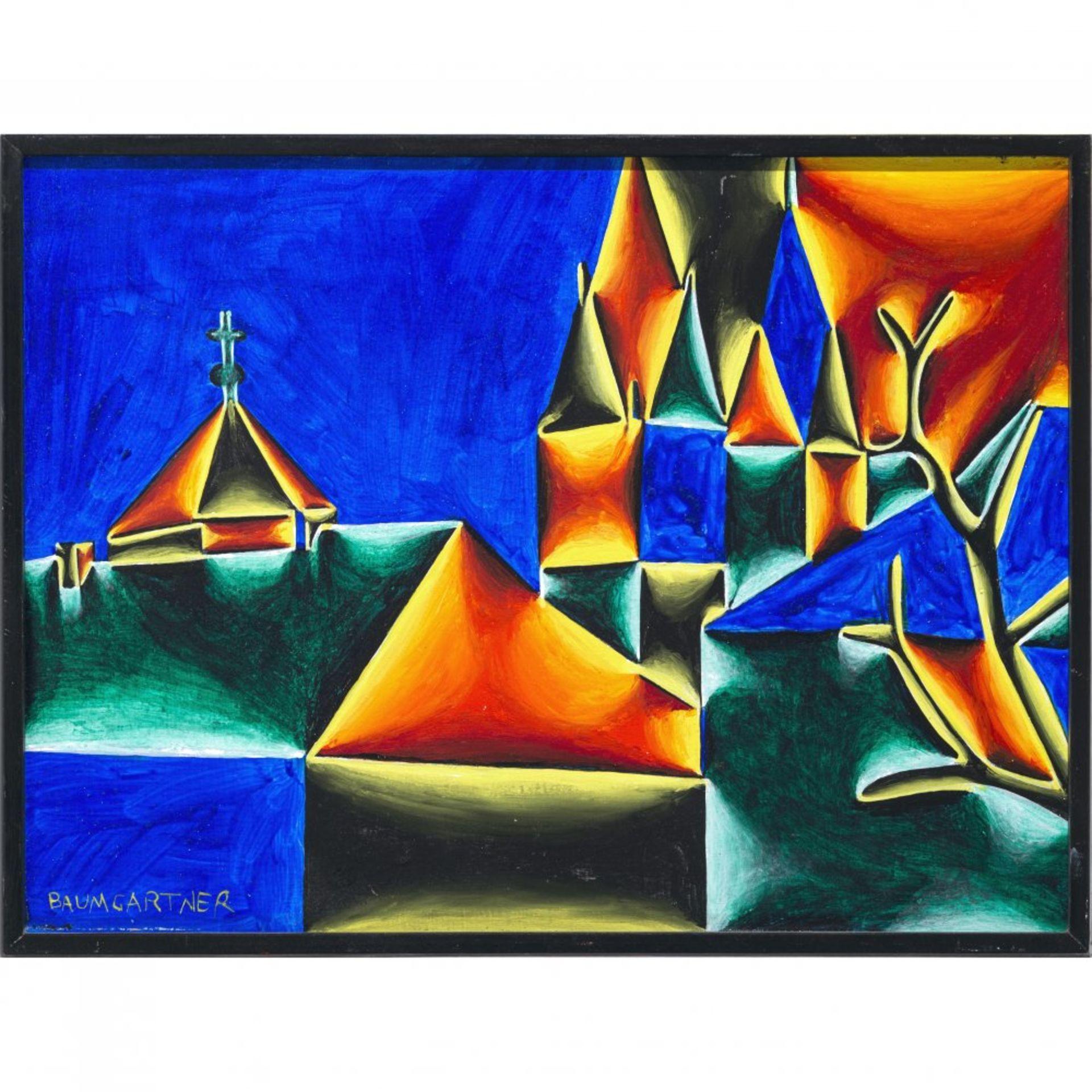 Fritz Baumgartner Abstract Painting – Die Benno Kirche – Benno Kirche