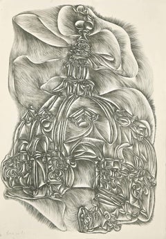 Cathédrale II - gravure originale de Fritz Baumgartner - 1970