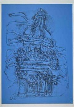 Cathédrale - gravure originale de Fritz Baumgartner - 1970