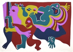 Composition - Lithograph by Fritz Baumgartner - 1975