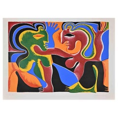 Composition - Original Etching and Lithograph by Fritz Baumgartner - 1970s