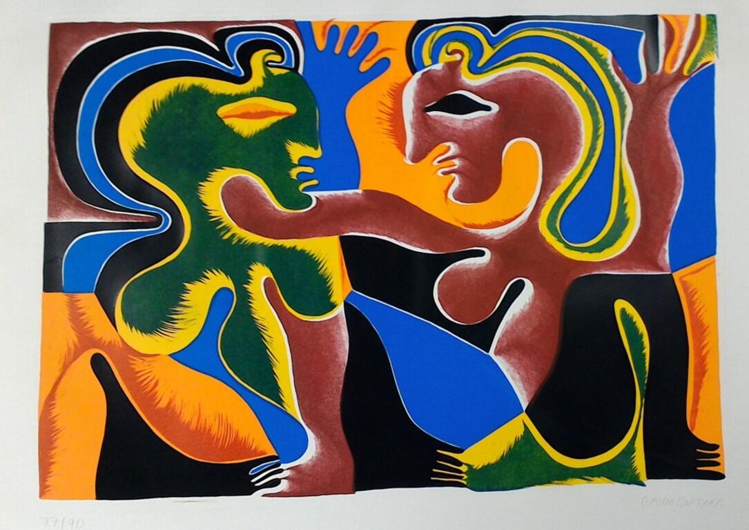Lovers - Screenprint by Fritz Baumgartner - 1970s