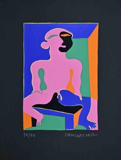 Man in Pink - Lithograph by Fritz Baumgartner - 1970ca