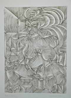 Woman - Lithograph by Fritz Baumgartner - 1970ca