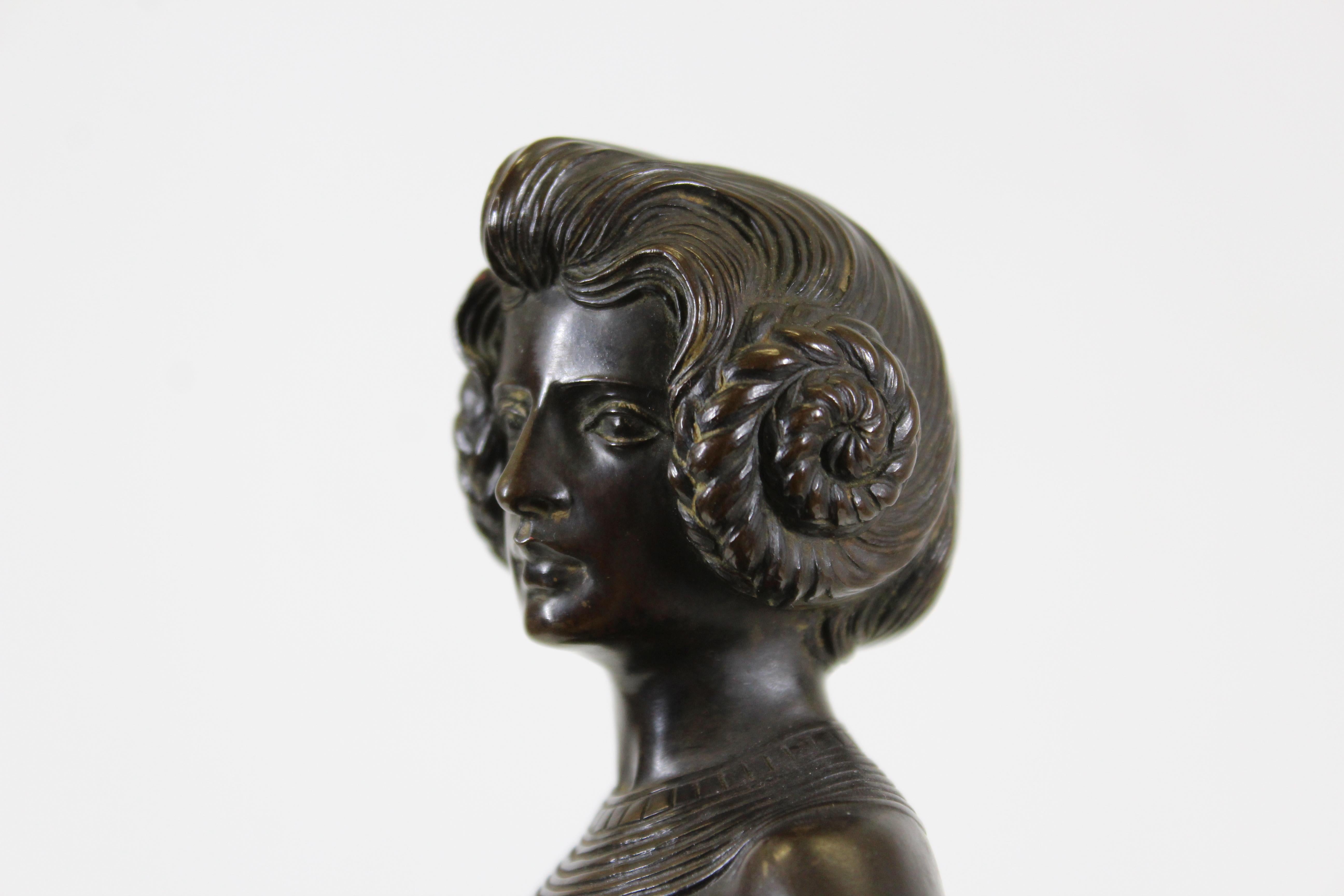 Early 20th Century Fritz Christ German Jugendstil 'Judith' Bronze Sculpture on Marble Base For Sale