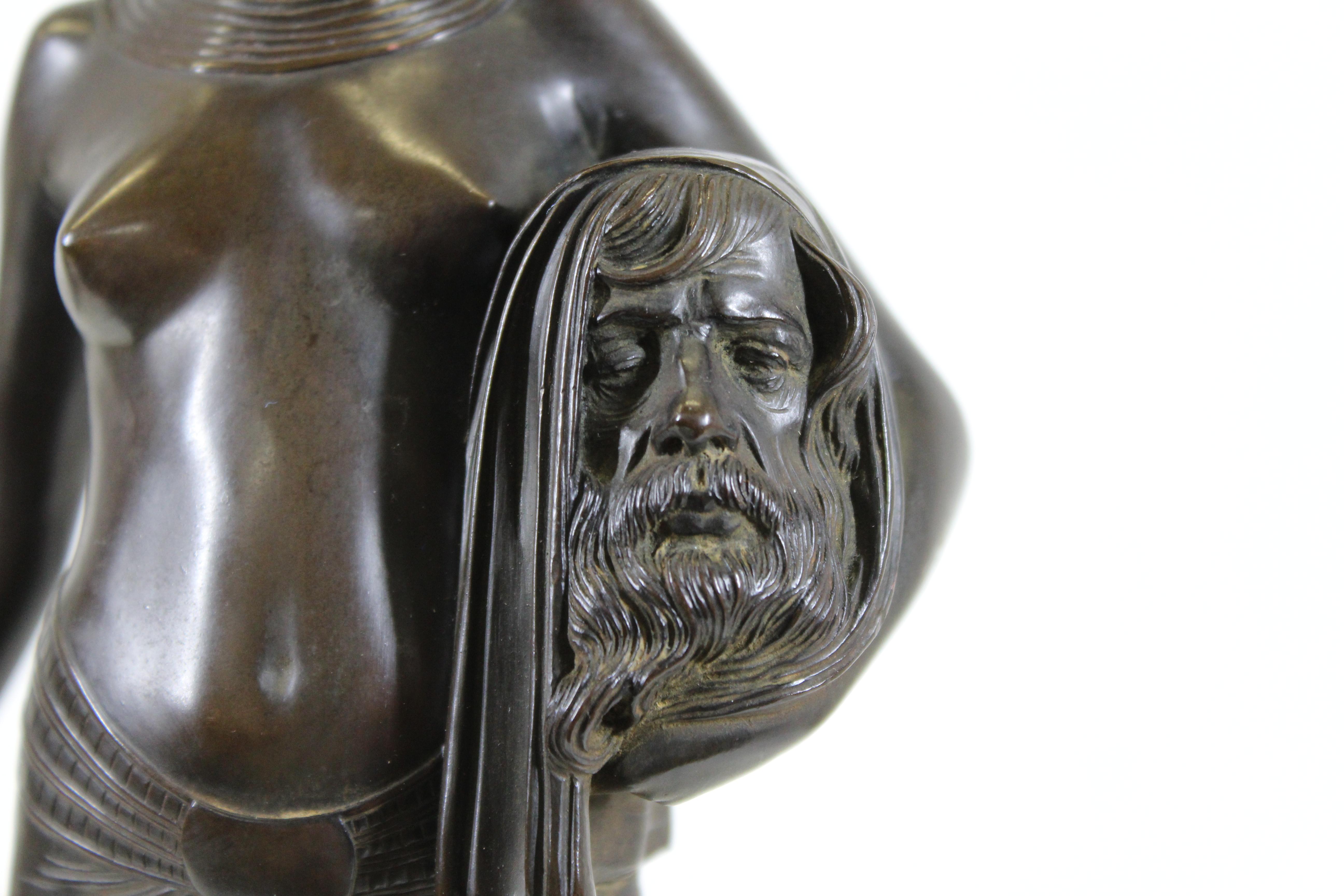 Fritz Christ German Jugendstil 'Judith' Bronze Sculpture on Marble Base For Sale 1