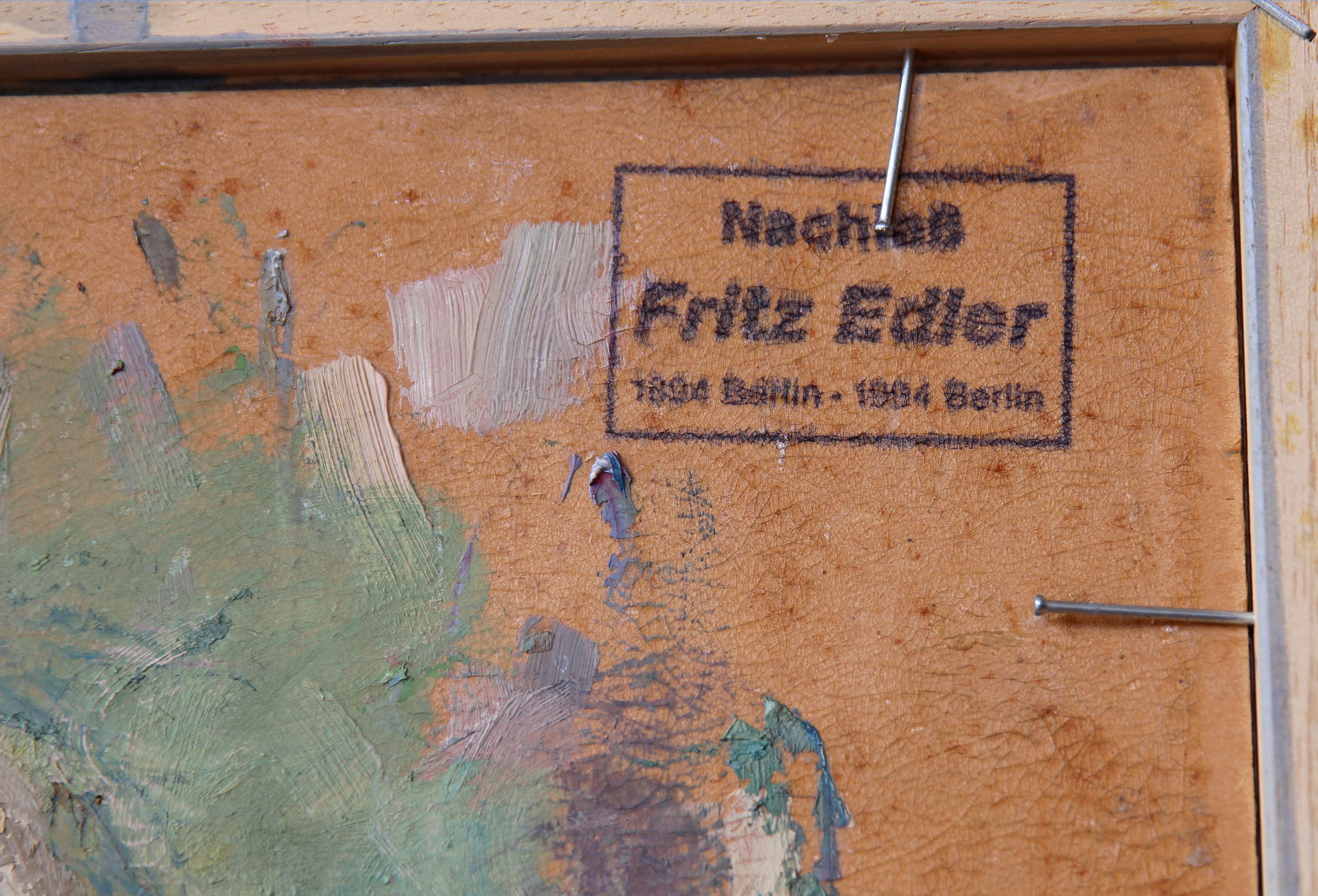  Porträt einer Dame, Ölfarbe auf Karton 1971 von Fritz Edler im Angebot 5
