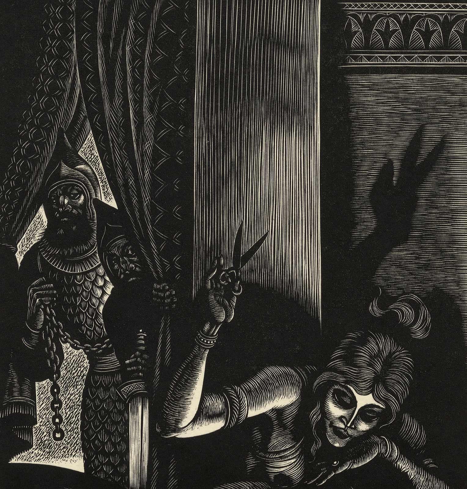 And His Strength Went From Him (Samson And Delilah) - Print by Fritz Eichenberg.