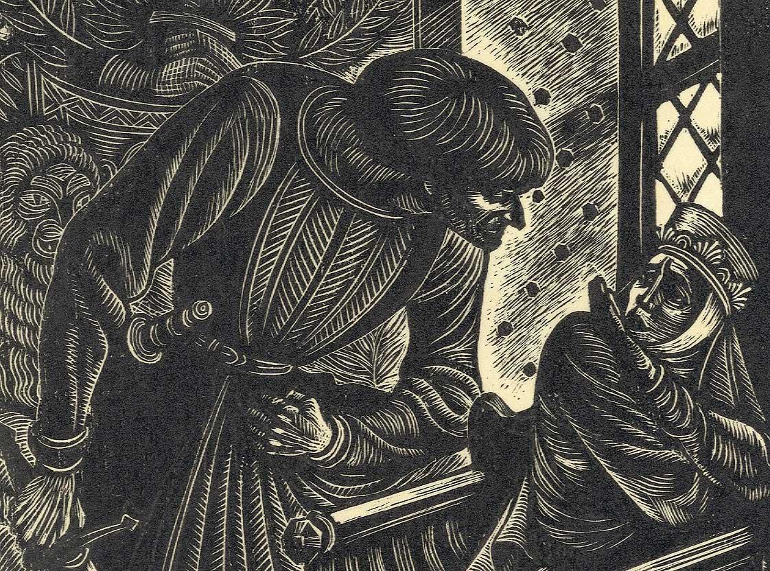 Hamlet (Shakespeare's indecisive prince) - Print by Fritz Eichenberg.