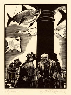 'The Aquarium' — WPA Era 1930s Graphic Modernism