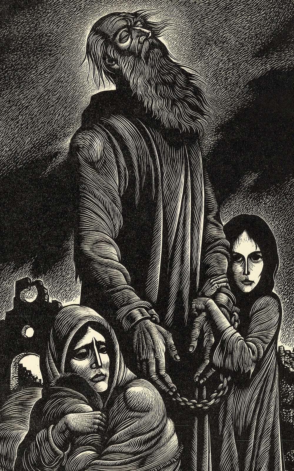 The Lamentation of Jeremiah (biblical prophet of judgment and hope) - Print by Fritz Eichenberg.