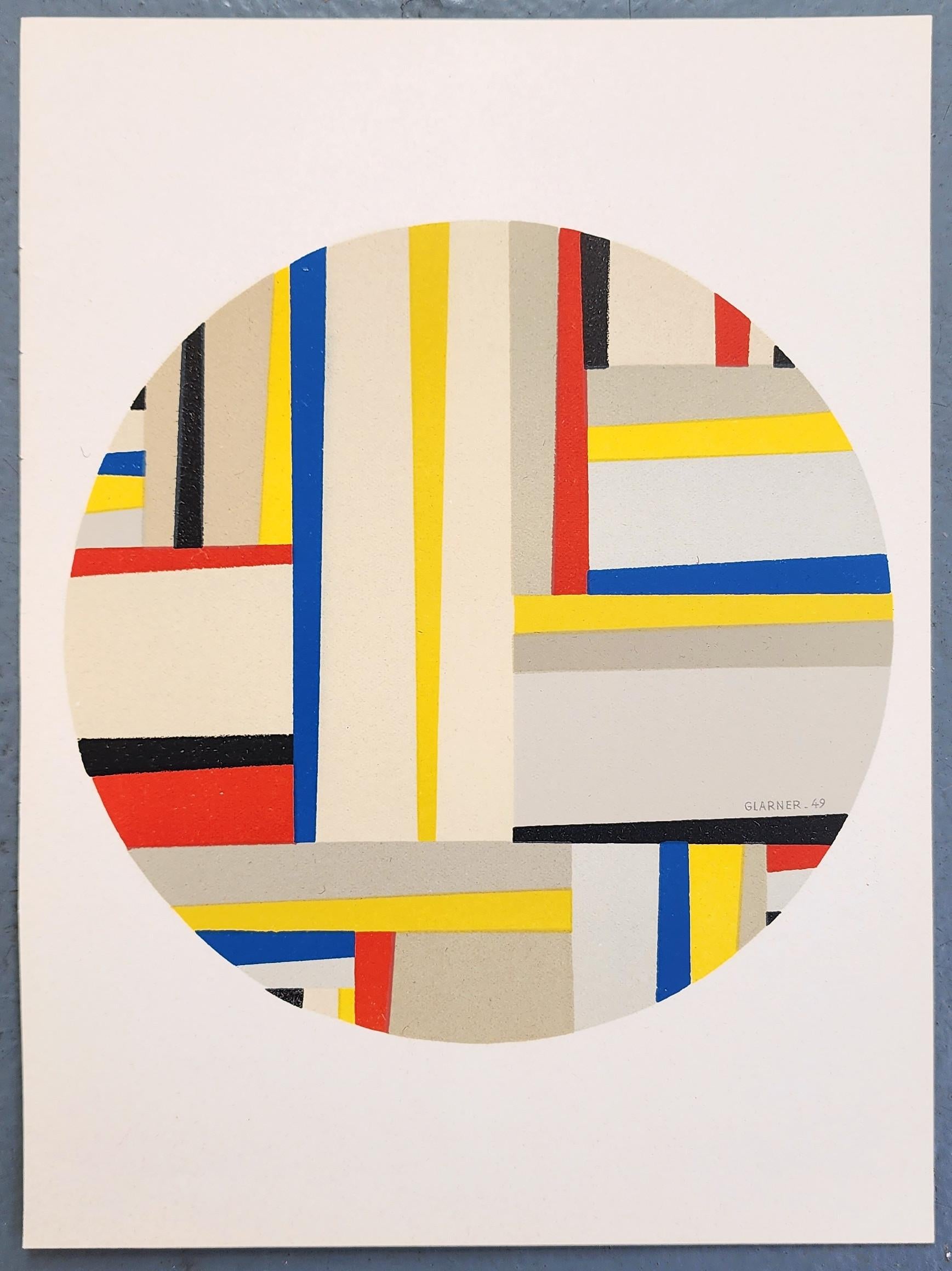 Abstract Print Fritz Glarner - Tondo (Mourlot, Paris, Impression, Design, Moderne, ~30% PRIX DE SOLDE, ÉTAT LIMITÉE)