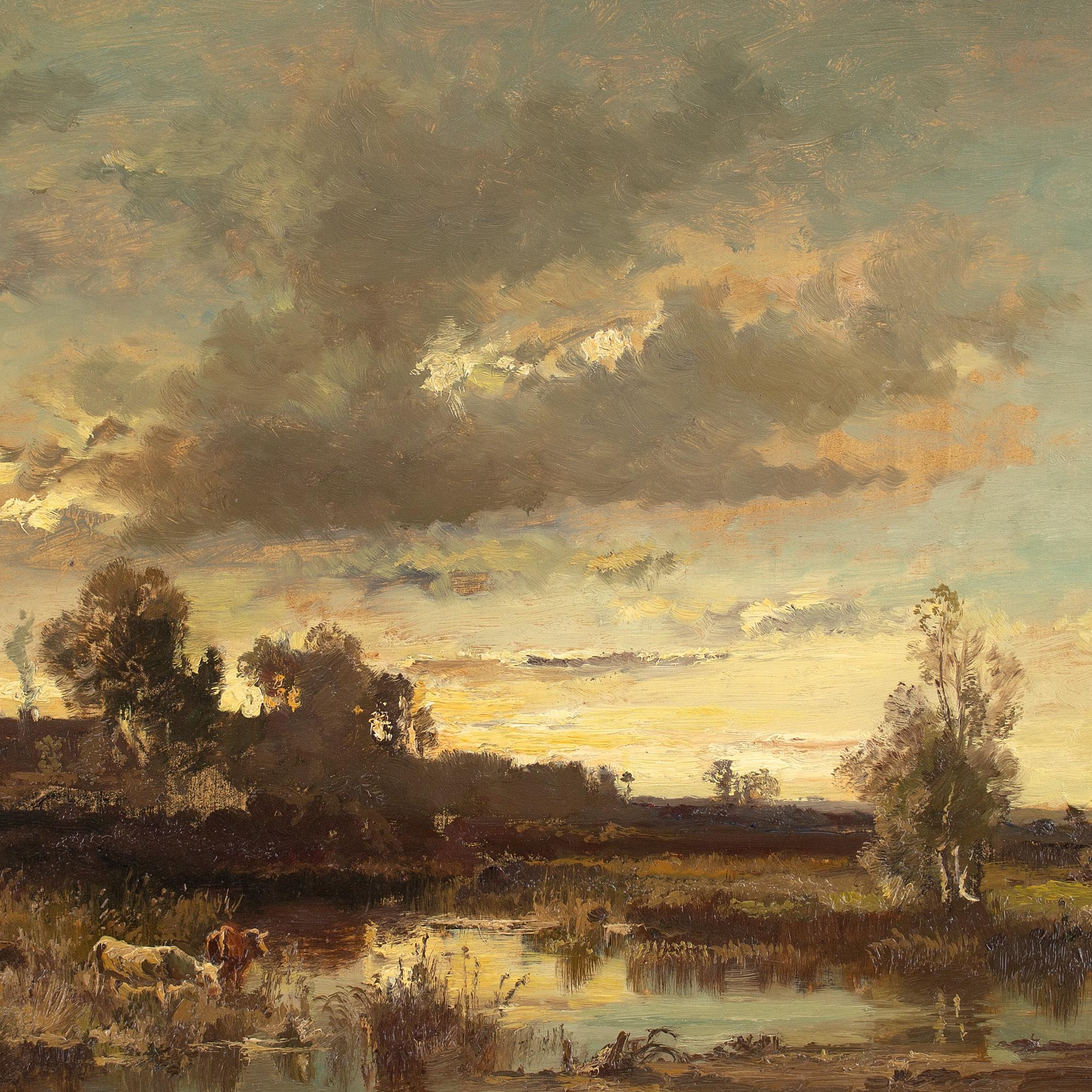 Fritz Halberg-Krauss, Dachauer Moos, Evening, Oil Painting  4