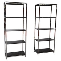 Fritz Haller & Paul Schärer Style Etageres with Faux Marble Shelves