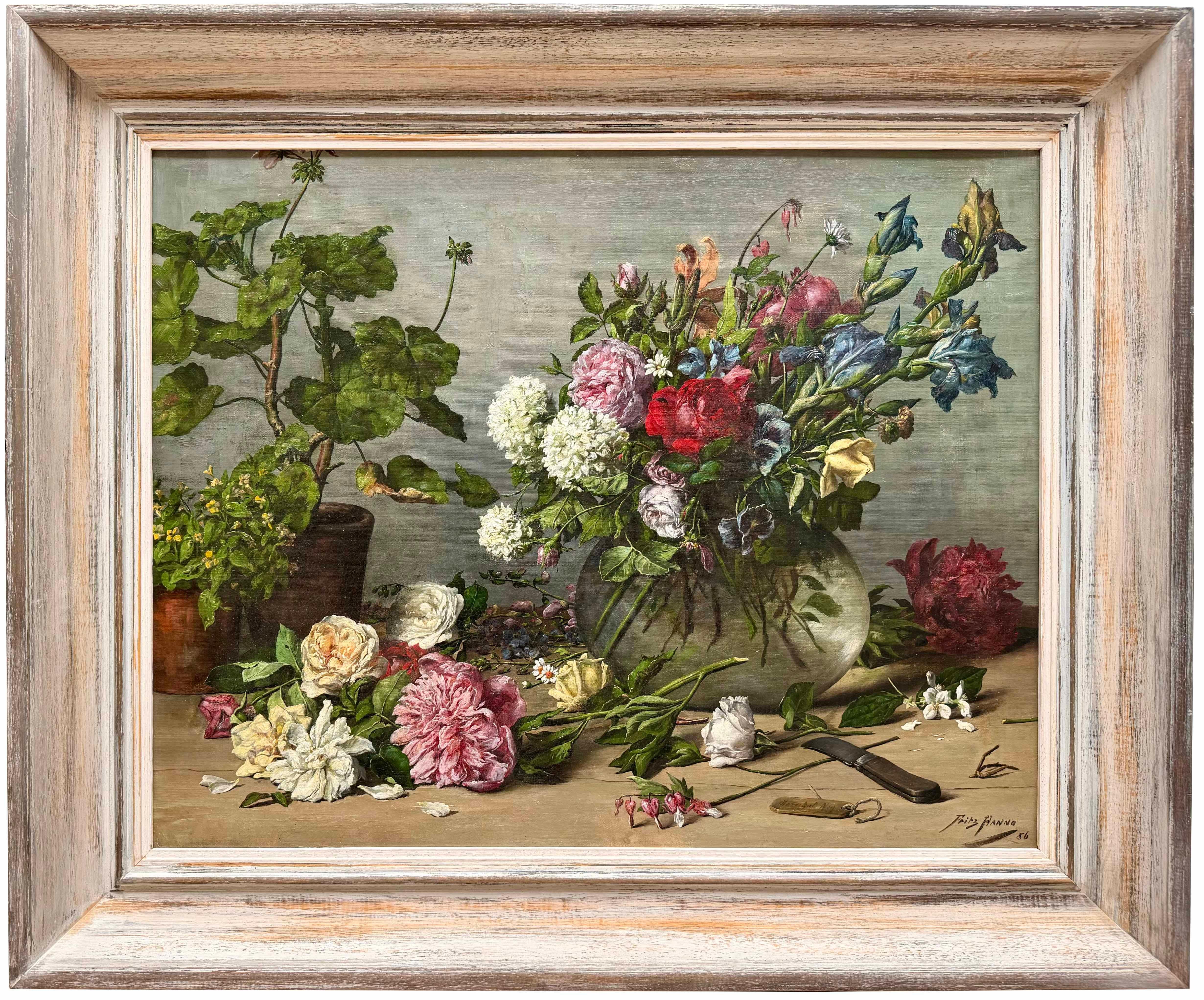 Fritz Hanno
1861 – Antwerp – 1921 
Belgian Painter

'Arranging a Bouquet'

Signature: signed lower right and dated 1886 'Fritz Hanno 86'
Medium: oil on canvas
Dimensions: image size 60 x 75,5 cm; frame size 78 x 92,5 cm

Biography: Fritz Hanno