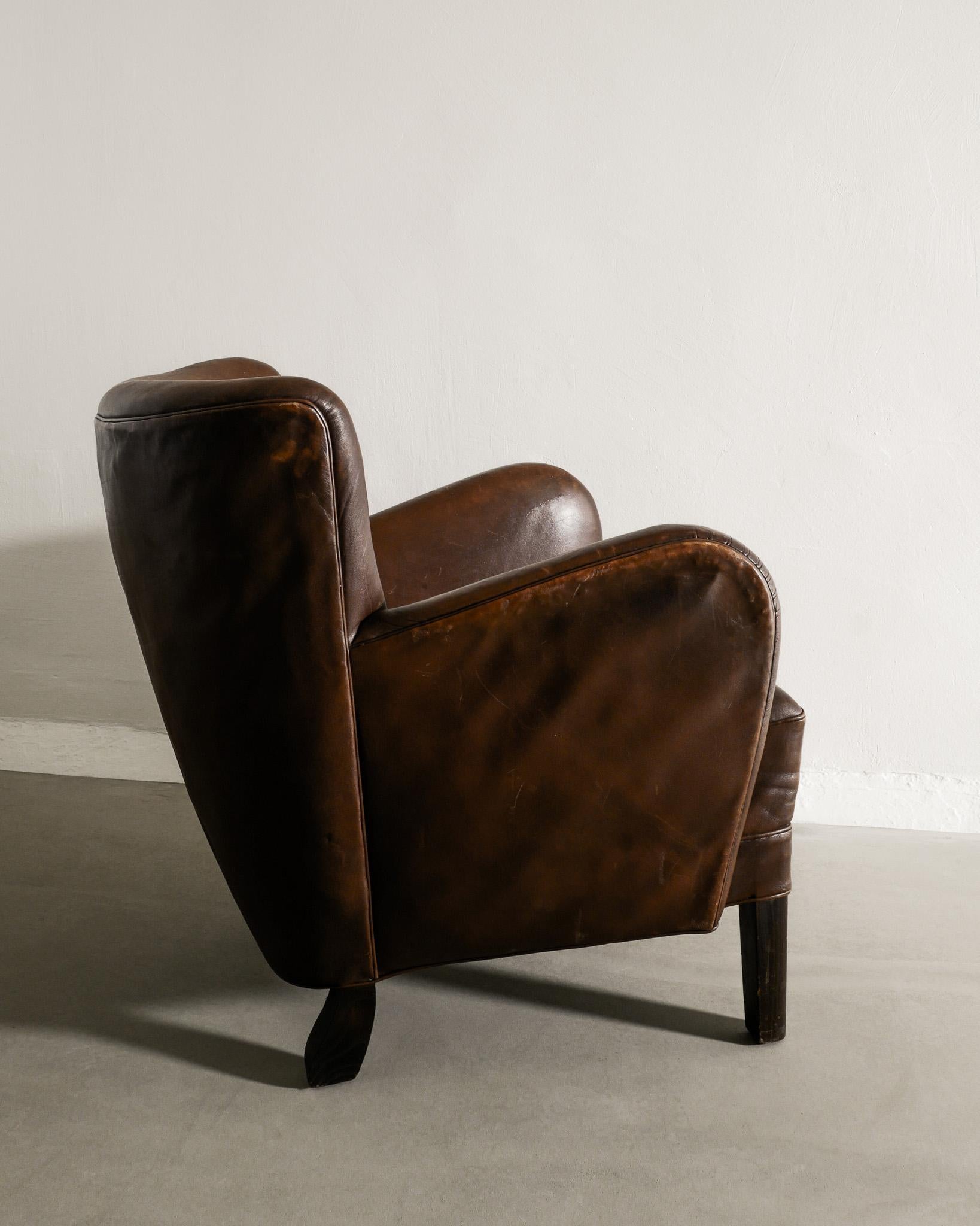 Rare Danish mid century armchair by Fritz Hansen model 
