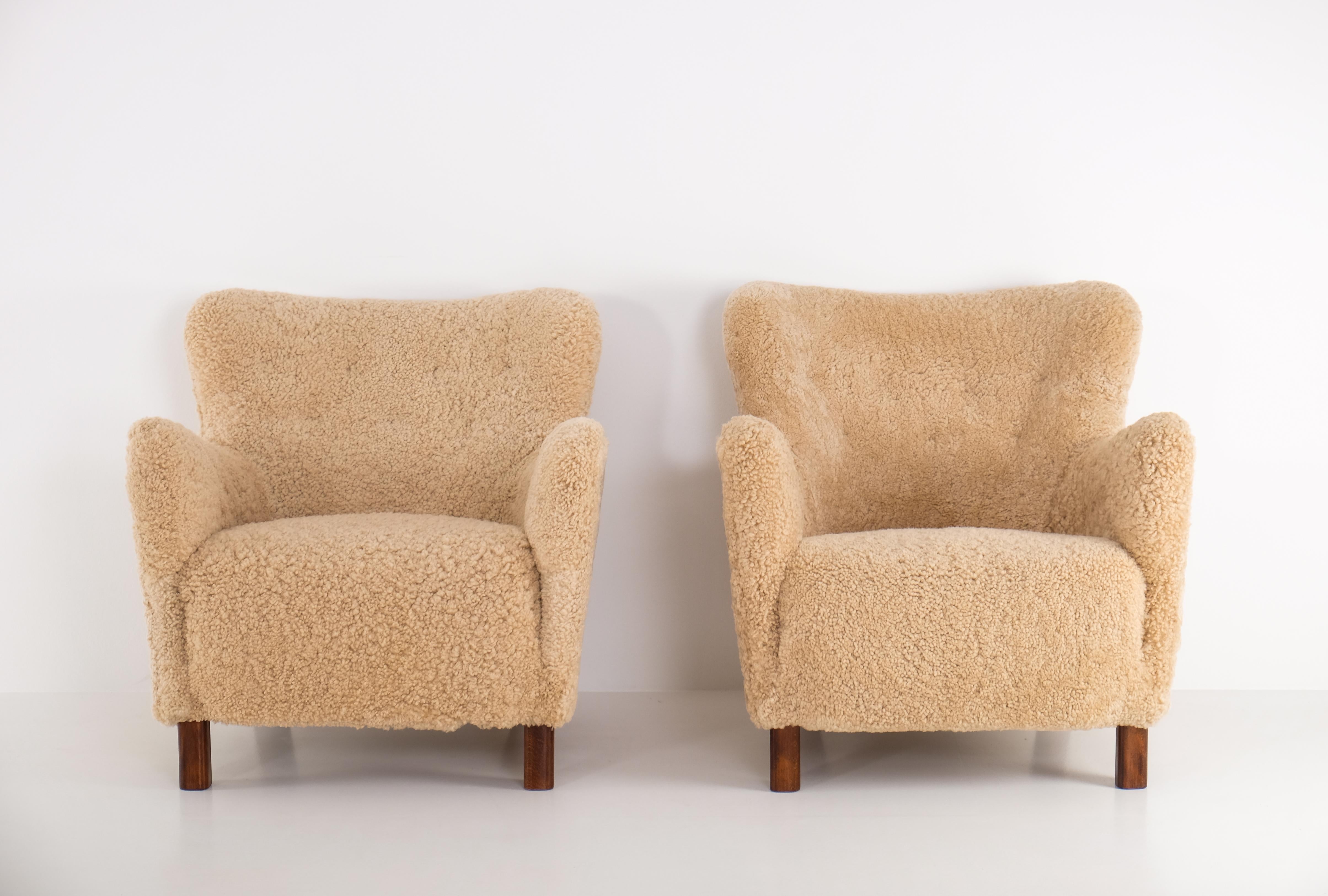 Fritz Hansen 1669 Easy Chairs, Sessel, 1940er-Jahre (Skandinavische Moderne) im Angebot