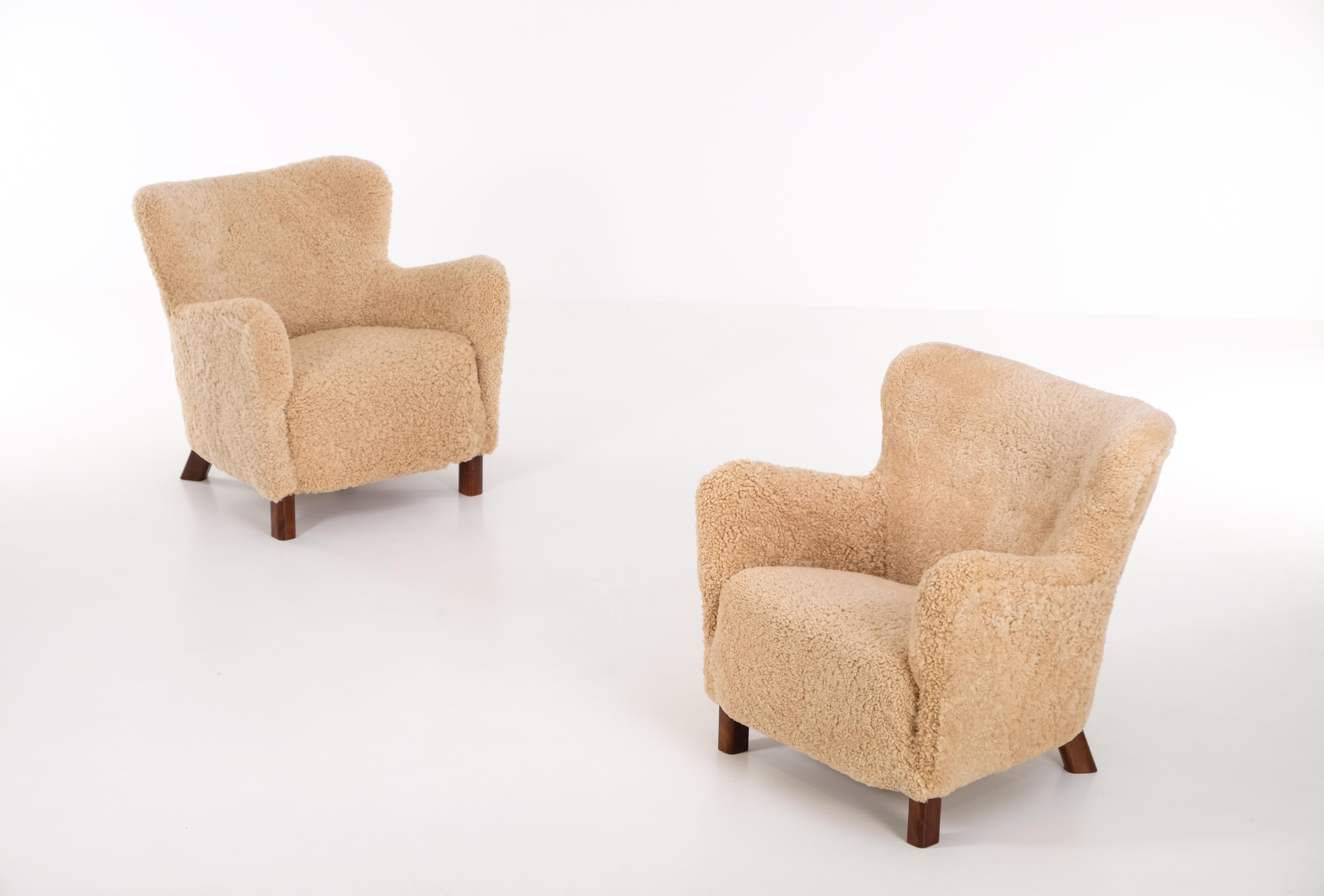 Fritz Hansen 1669 Easy Chairs, Sessel, 1940er-Jahre im Zustand „Gut“ im Angebot in Stockholm, SE