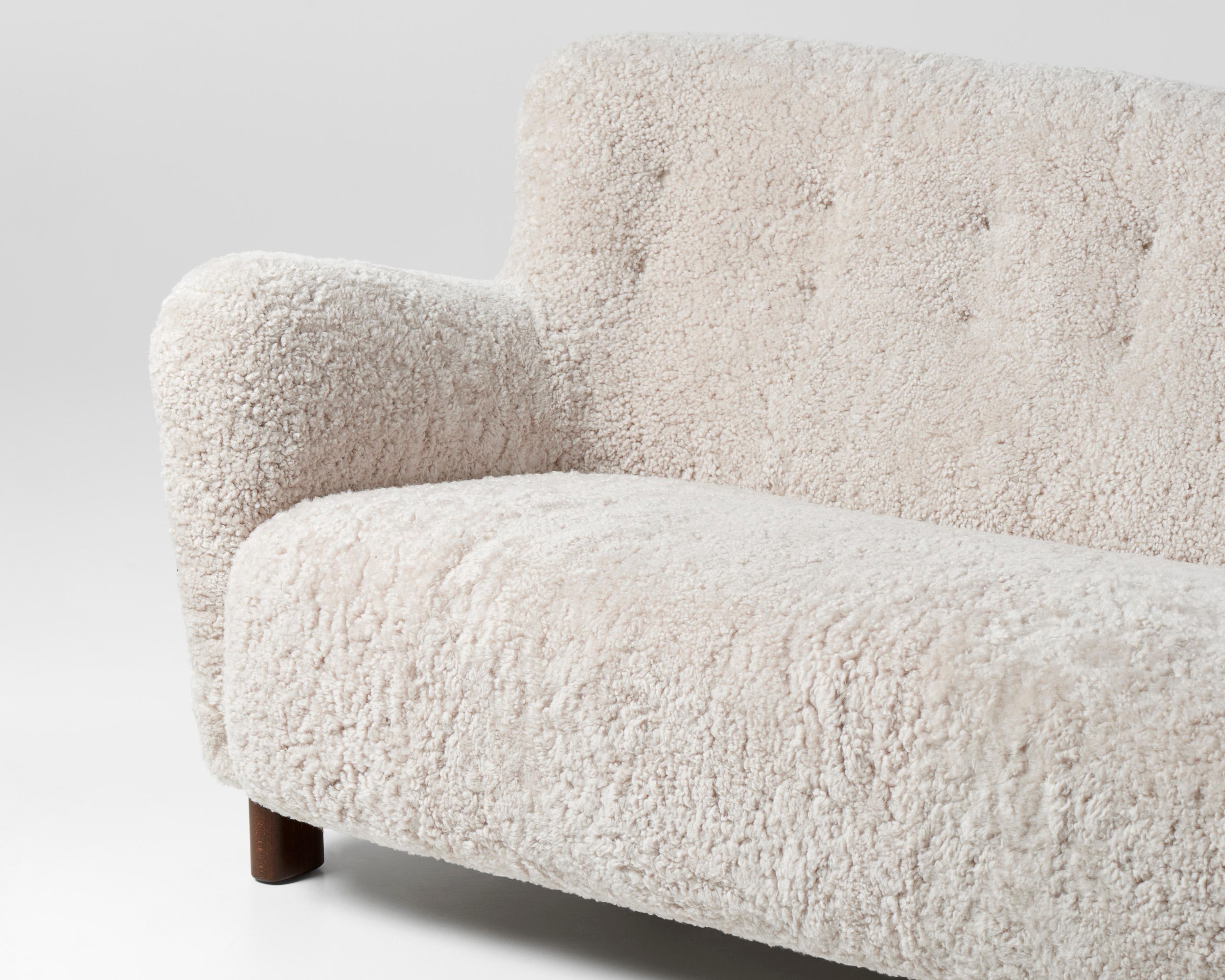 Danish Fritz Hansen 1669 Sheepskin Sofa c1940s For Sale