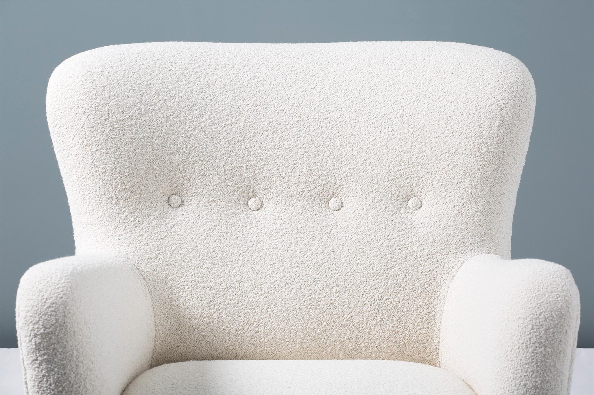 Fritz Hansen 1940s Boucle Armchair at 1stDibs boucle arm chair