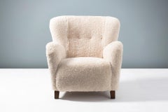 Fritz Hansen 1940s Sheepskin Armchair