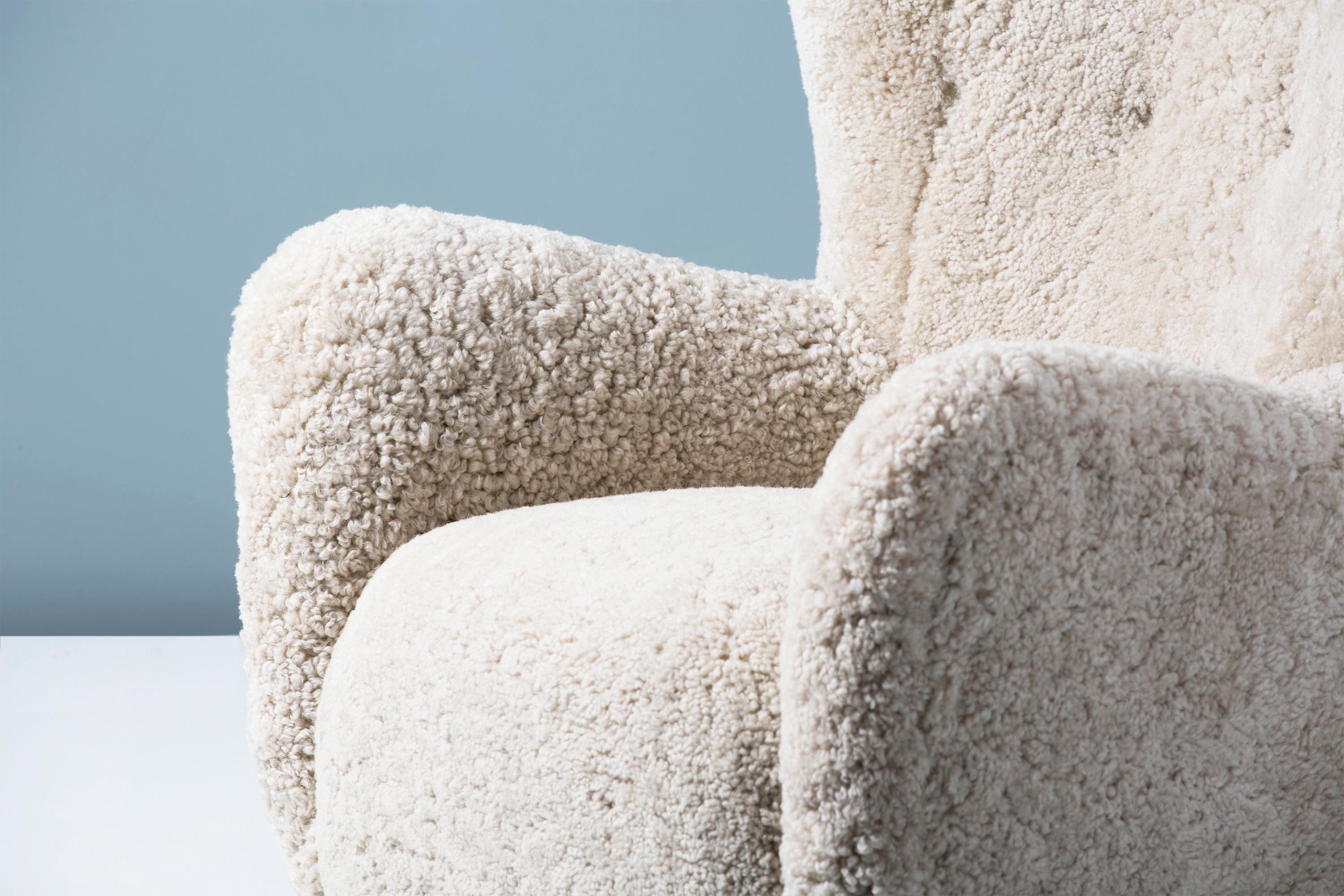 Fritz Hansen 1940s Sheepskin Armchair 2