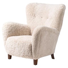 Fritz Hansen 1940s Sheepskin Armchair